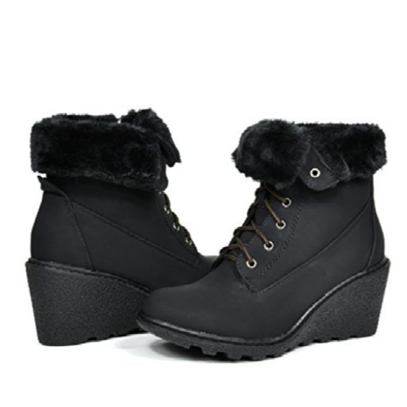 Dream Pairs Shoes - -NWT Dream Pairs Wm 10 Amstorm Blk Faux Suede Boots